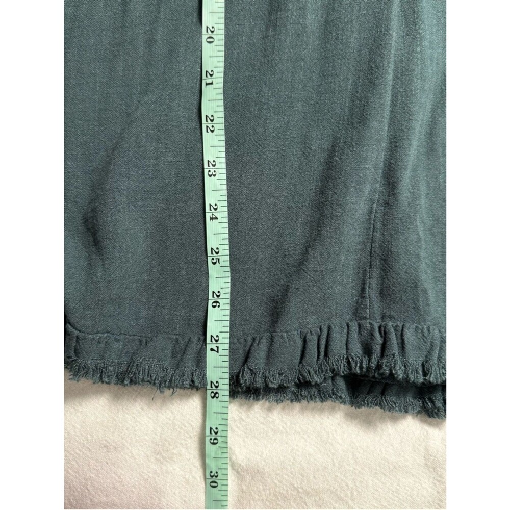 Umgee Boho Flowy Tunic Top Slate Blue Bell Sleeve Frayed Hem M - Picture 9 of 10